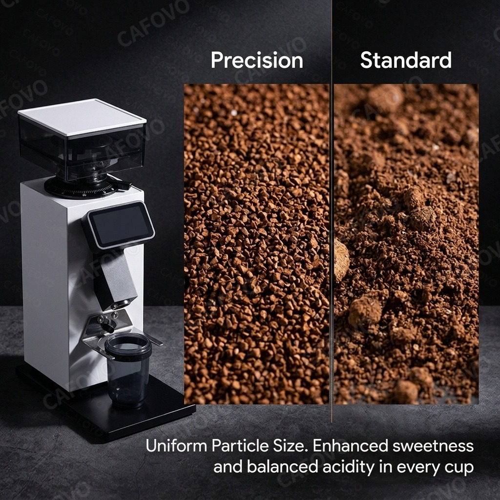 مطحنة قهوة CAFOVO G964F بتقنية - مراجعة Coffee Grinder Burr Flat وسعره