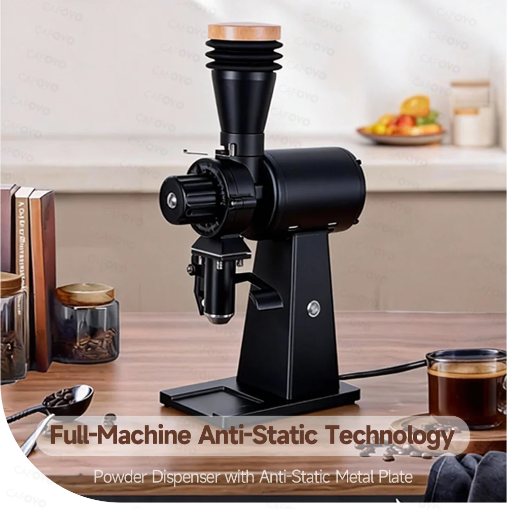 مطحنة قهوة CAFOVO G290F ذات شف - مراجعة Coffee Grinder Burr Flat وسعره